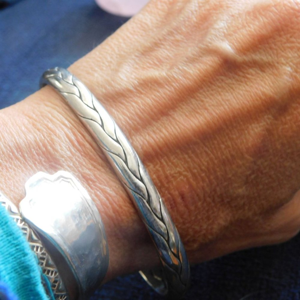 Sterling Silver Braided Cuff Bracelet